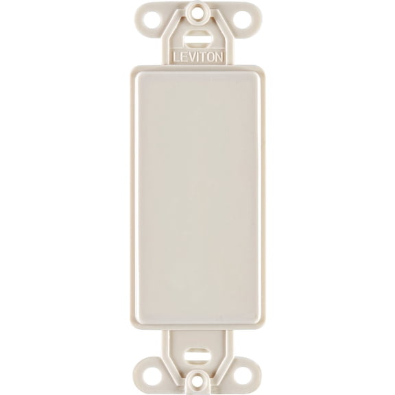Leviton Decora Plastic Adapter Plate, Blank, No Hole, With-Ears, and Two, Mounting Screws, 80414-T, Light Almond
