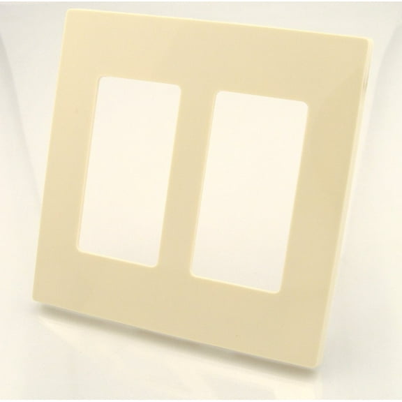 Leviton Decora Plus 2-Gang Screwless Standard Decorator/Rocker Switch Plate Almond