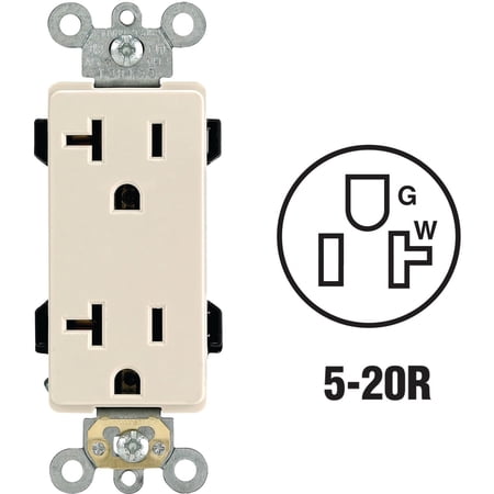 Leviton Decora Plus Duplex Outlet - Pack of 6 — Indoor & Outdoor Use, NEC-Compliant