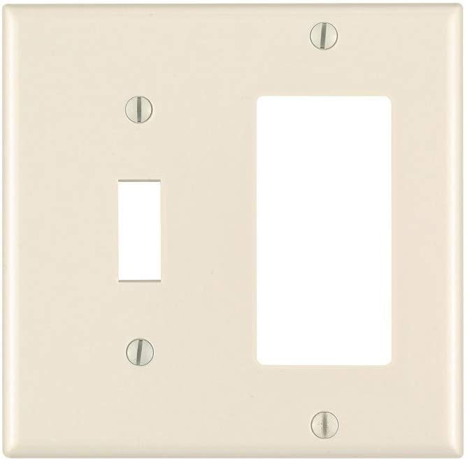 Almond 2-Gang Plastic Wall Plate with Toggle and Decora Openings