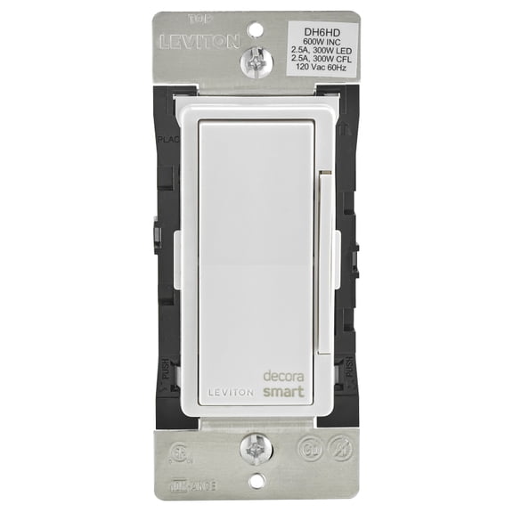 Leviton Decora Smart Dimmer Switch Rocker Style - 600W 120V - White