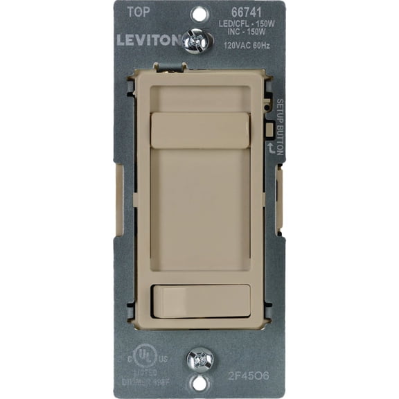 Leviton Decora SureSlide Dimmer Switch - Pack of 2 Indoor & Outdoor Use, NEC-Compliant
