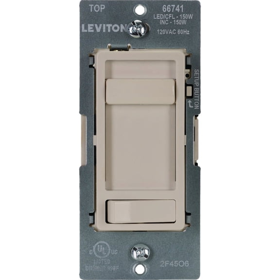 Leviton Decora SureSlide Dimmer Switch - Pack of 2 Indoor & Outdoor Use, NEC-Compliant
