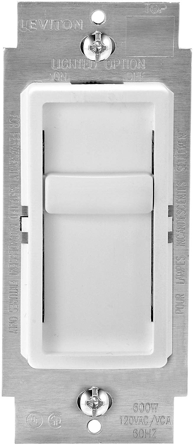 Leviton White Single Pole Slide Dimmer Switch