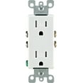 thumbnail image 1 of Leviton T5325-00W Decora 15 Amps 125 V Duplex White Outlet 5-15R, 1 of 5