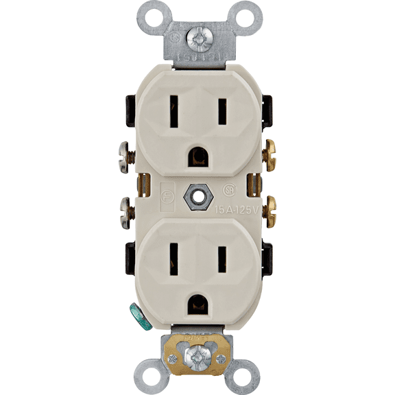Leviton Duplex Receptacle in Brown UL Listed for US Residential Electrical Code Compliance, Drop-in NEC-Standard Wiring