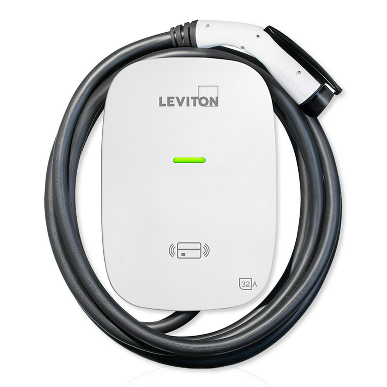 Leviton EV320 Evr-Green 32A Level 2 Electric Vehicle Charging Station, 18  Ft. Cable 