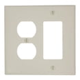 thumbnail image 1 of Leviton PJ826-T Light Almond Midway Nylon Two Gang Combination Duplex Receptacle Decora Wall Plate, 1 of 2