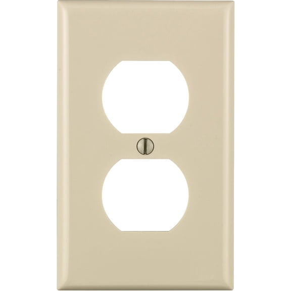 Leviton 80703-IGI Ivory Nylon Single Gang 'Isolated Ground' Duplex Receptacle Wall Plate
