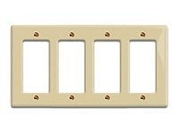 Leviton Black 4-Gang Thermoset Plastic Wall Plate