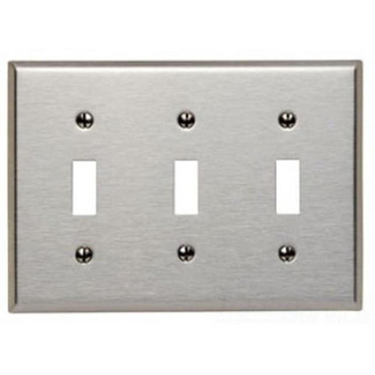 Stainless Steel 3-Gang Toggle Switch Wallplate