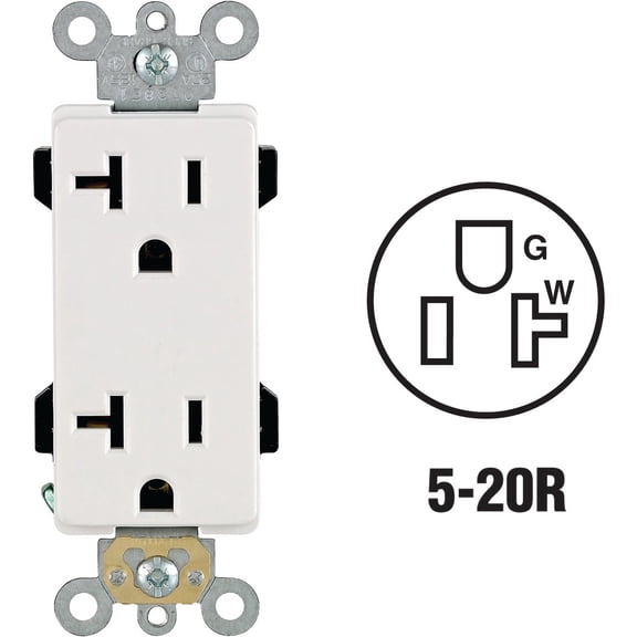 Leviton Decora Plus Duplex Outlet - Pack of 6 Indoor & Outdoor Use, NEC-Compliant