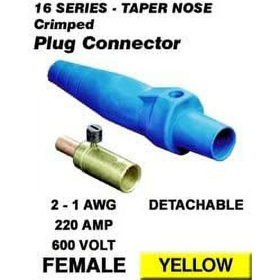 Leviton Female, Plug, Detachable, Crimped, 2-1 AWG, 220 Amp 16D34-Y