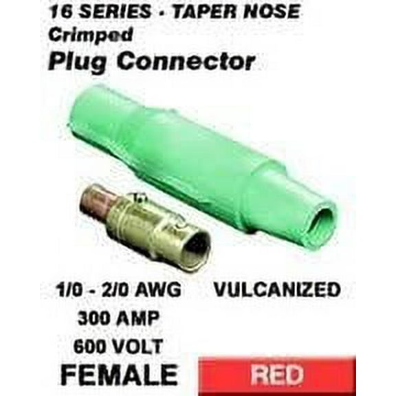 Leviton Female, Plug, Vulcanized, Crimped, 1/0-2/0 AWG, 300 Amp 16V27-R