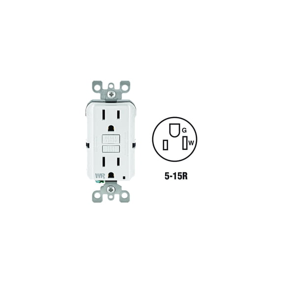 Leviton SmartLockPro Self-Test Tamper & Weather Resistant GFCI Outlet