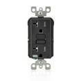 thumbnail image 1 of Leviton GFCI Weather-Resistant Outlet, 20 Amp, Self Test, Tamper-Resistant with LED Indicator Light, Outdoor Locations, GFWT2-E, Black, 1 of 4