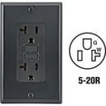 thumbnail image 1 of Leviton GFNT2-E 104-GFNT2-00E 20A BLK SLFT GFCI OUTLET, 20 Amp, Black, 1 of 2
