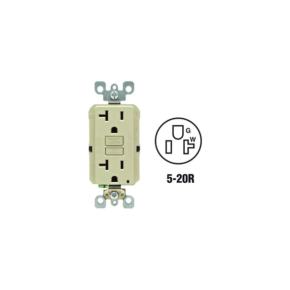 Leviton SmartLockPro Self-Test Rounded Corner GFCI Outlet