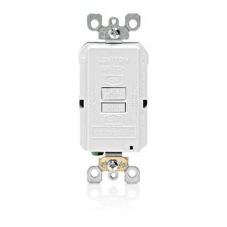 Leviton GFRBF-T Self-Test SmartlockPro Slim Blank Face GFCI Receptacle with LED Indicator, 20 Amp, Light Almond