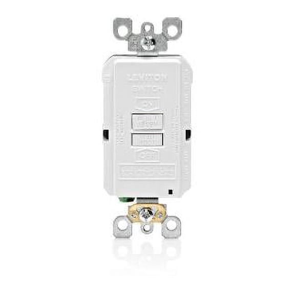 Leviton GFRBF-T Self-Test SmartlockPro Slim Blank Face GFCI Receptacle with LED Indicator, 20 Amp, Light Almond