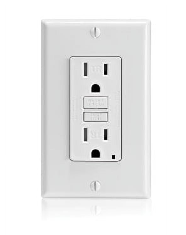 White Tamper Resistant GFCI Outlet with LED Indicator