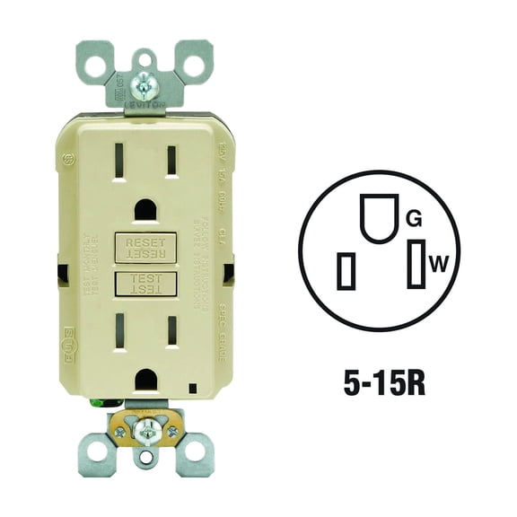 Leviton SmartLockPro Self-Test Tamper Resistant 15A GFCI Outlet