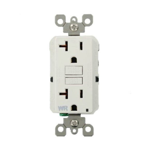 leviton gfwr2-w self-test smartlockpro slim gfci weather-resistant receptacle with led indicator, 20 amp, white
