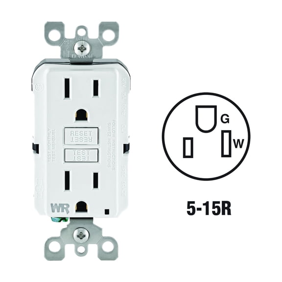 Leviton SmartLockPro Self-Test Tamper & Weather Resistant GFCI Outlet