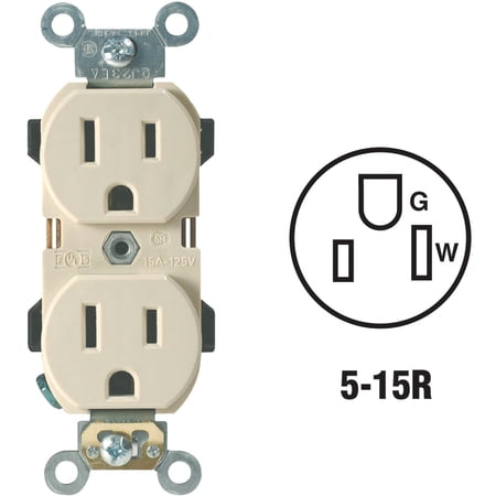 Leviton Industrial Grade Duplex Outlet - Pack of 2 — Indoor & Outdoor Use, NEC-Compliant