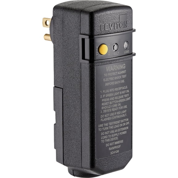 Leviton GSRA1 GFCI Self-Test Right Angle Plug-In 15 AMP 115 Volt Automatic Reset