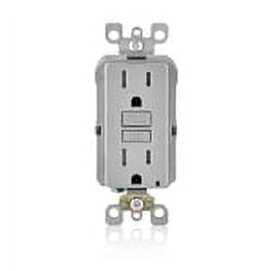 Gray Tamper-Resistant GFCI Outlet with LED Indicator