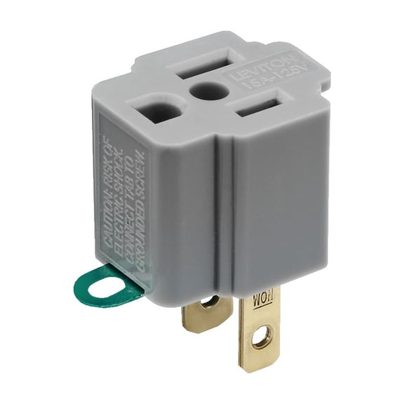 Leviton Grounding Cube Tap Outlet Adapter - Pack of 2