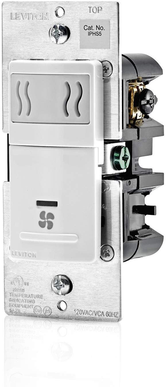 Leviton IPHS51LW Decora InWall Humidity Sensor & Fan Control, 3A