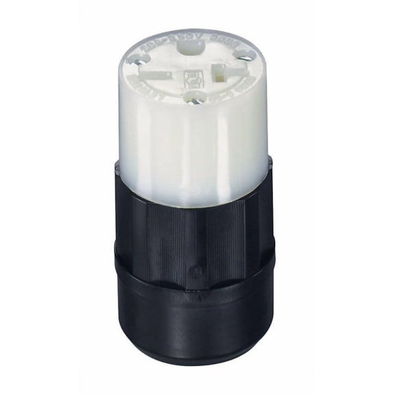 Leviton 20A 250V 2 Pole 3 Wire Nylon Straight Blade Connector