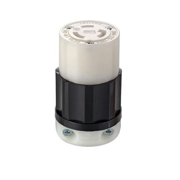 Leviton Non Grounded Locking Connector 20A 125/250V Black And White