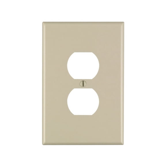 Leviton Duplex Outlet Plate Traditional Wallplate - Oversized Ivory - 1 Gang