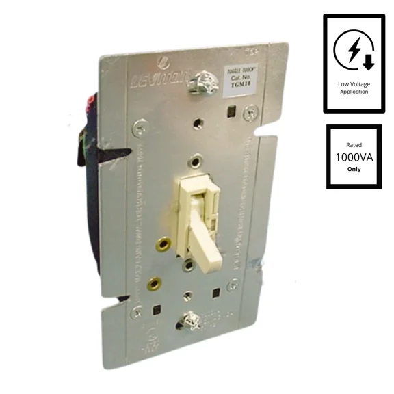 Leviton Ivory 3-Way Magnetic Low Voltage Toggle Touch Dimmer 1000W Tgm10-1Li
