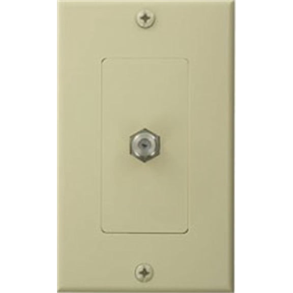 Leviton Ivory Decora Cable Jack Wallplate Coaxial Video Connector 40981-ID