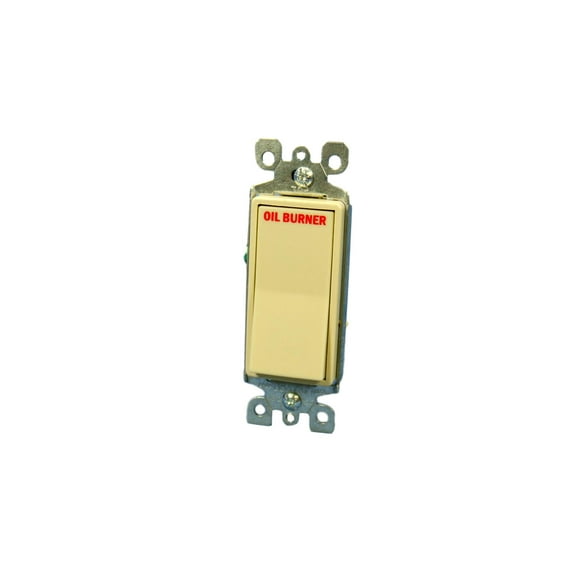 Leviton Ivory Decora "OIL BURNER" Rocker Wall Switch 15A Single Pole 5601-Z2I