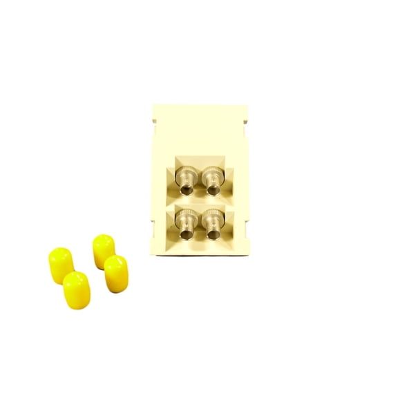 Leviton Ivory Duplex ST Fiber Optic Coupling Jack Insert Module 45� 41291-4TI