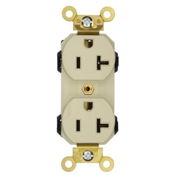 Lev Stack Outlets Leviton Ivory LEV-LOK Industrial Receptacle Duplex Outlet 20A M5362-I ...