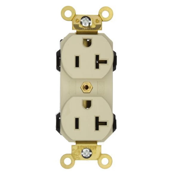 Leviton Ivory LEV-LOK Industrial Receptacle Duplex Outlet 20A M5362-I Boxed