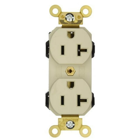 Leviton Ivory LEV-LOK Industrial Receptacle Duplex Outlet 20A M5362-I Boxed