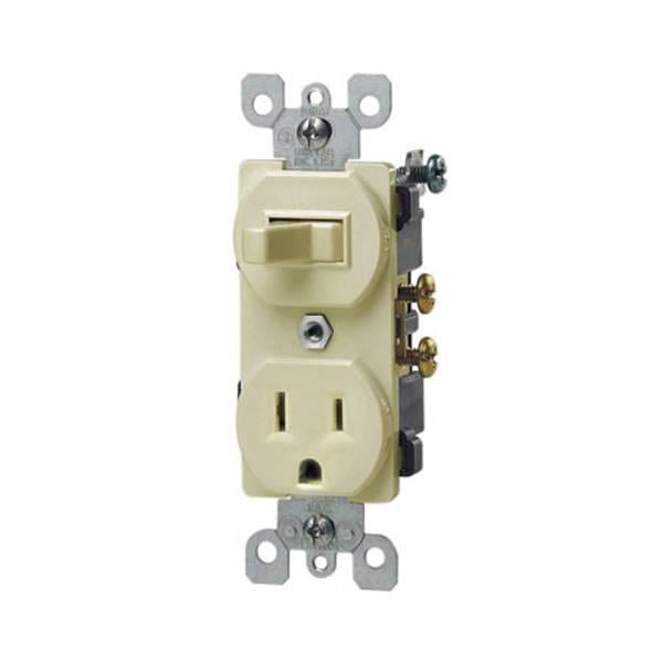 Leviton Ivory Single Pole Switch and Grounding Receptacle