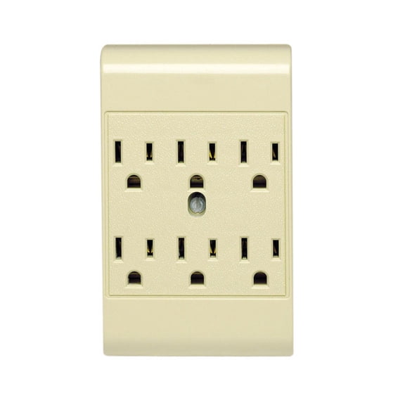 Leviton 6ADPT-00I 6Adpt-00I Polarized 6 Outlets Outlet Adapter