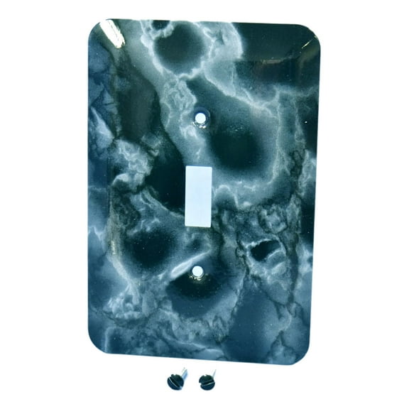 Leviton Jumbo Black Marble Metal Switch Cover Oversize Toggle Wall Plate 89301-BML