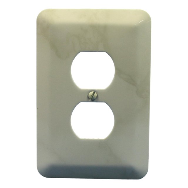 Leviton Jumbo Ivory Marble Steel Outlet Cover Oversize Receptacle 89303