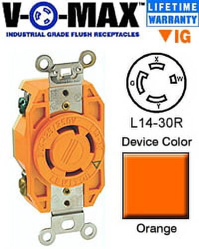 Leviton L14-30 Isolated Ground Locking Receptacle Outlet 125/250V 30A 2710-IG