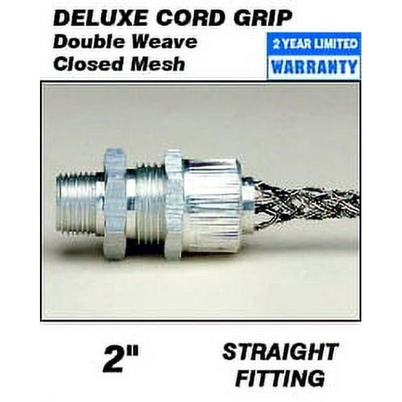 Leviton L7730 2 Male Deluxe Cord Sealing Grip for 2.187 - 2.312 Portable Cord - Aluminum Body Stainless Steel Mesh