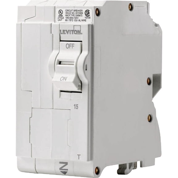 Leviton LB215 15 Amp, 2-Pole Plug-on Standard Branch Circuit Breaker, 120/240 VAC